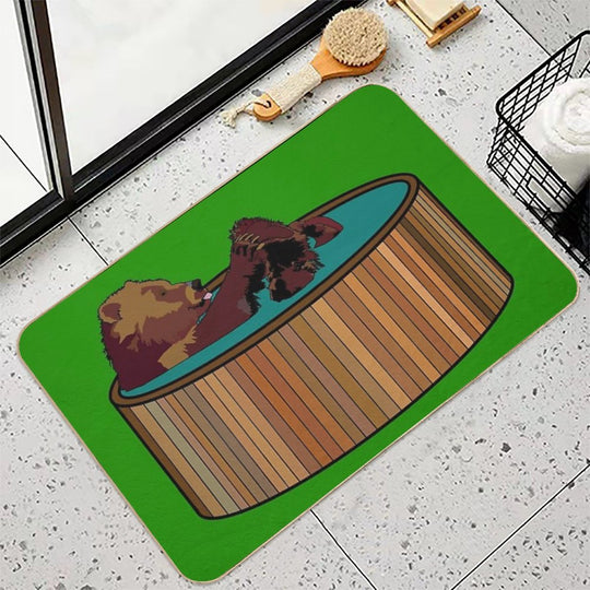 Hot Tub Bear  Non-Slip Bath Mat
