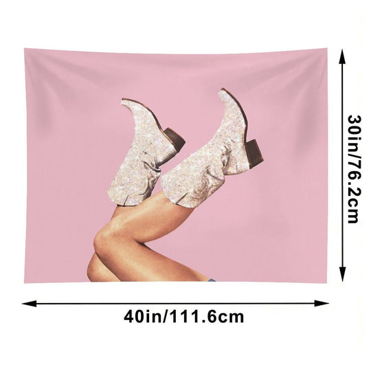 These Boots - Glitter Pink II Tapestry