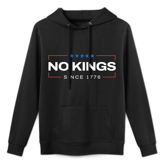 No Kings Since 1776 Simple Medium-Weight Fabric Hoodie