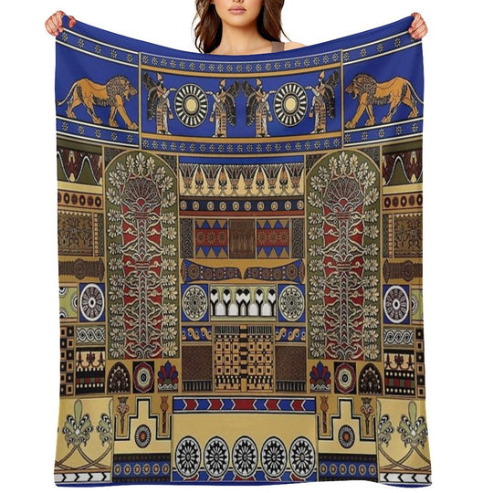 Ancient Assyrian Art Premium Throw Blanket