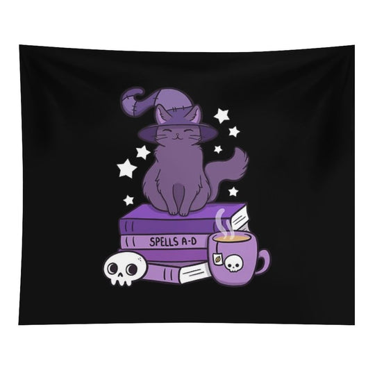 Feline Familiar 02  Black  Nikury Tapestry