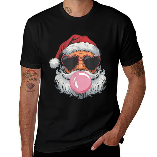 Retro Cute Santa Christmas Blowing Bubble Gum Vintage Girly  Soft T-Shirt