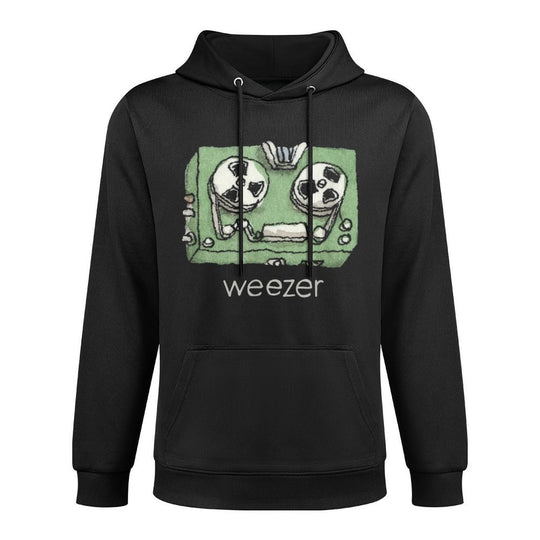 Weezer Black Unisex - Small - - Crew Neck - Modern Letter Print - Official Merchandise Adjustable Hood Hoodie