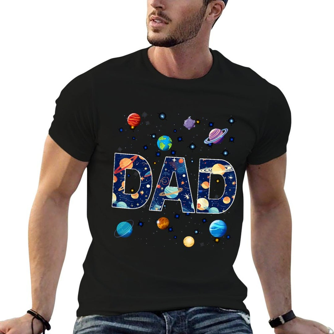 Dad Outer Space Galaxy Birthday  Cotton T-Shirt