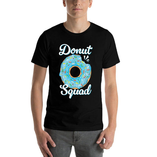 Donut Squad Sprinkle Blue Doughnut Birthday Party Kids Boys  Oversized Silhouette T-Shirt
