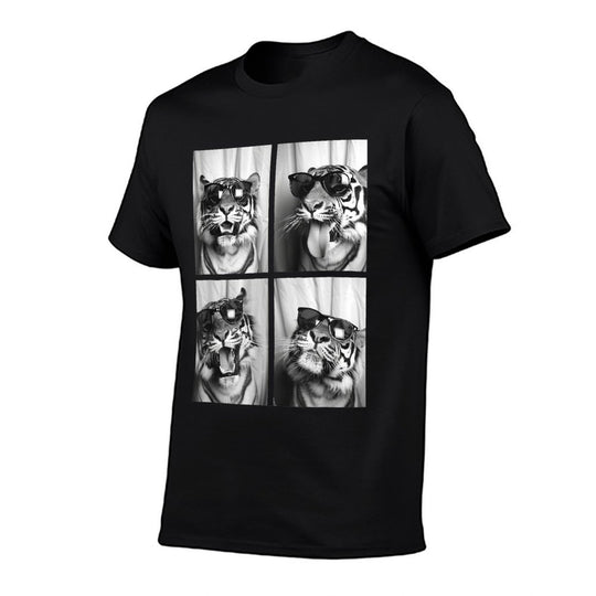 Cute Tigers with Sunglasses Cool Feline Animals Photo Booth  Slim-fit Cut T-Shirt