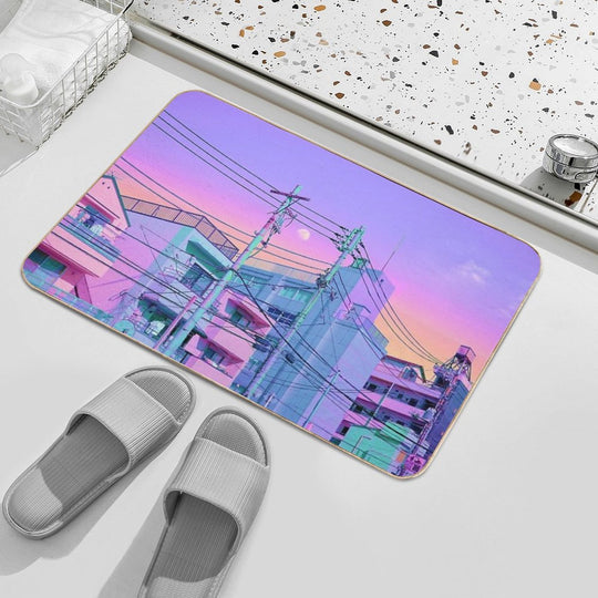 5PM in Ethereal Tokyo  High-Traffic Bath Mat