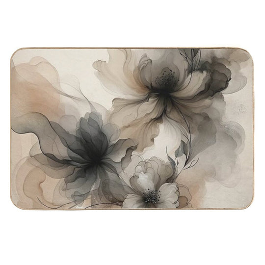Beige Bloom Shadows  Dirt-Trapping Bath Mat