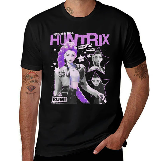 Kpop Demon Hunters Huntrix Rumi How Its Done Retro Poster  Summer-ready Fabric T-Shirt