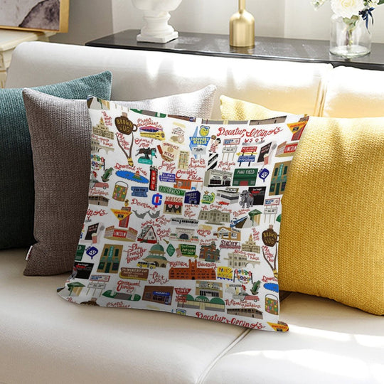 Decatur, Illinois Days Gone By Soft Multiple Sizes Throw Pillow