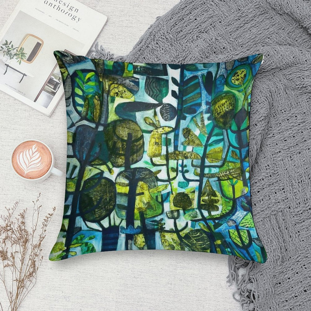 Emerald Forest Soft Reinforced Edging Throw Pillow