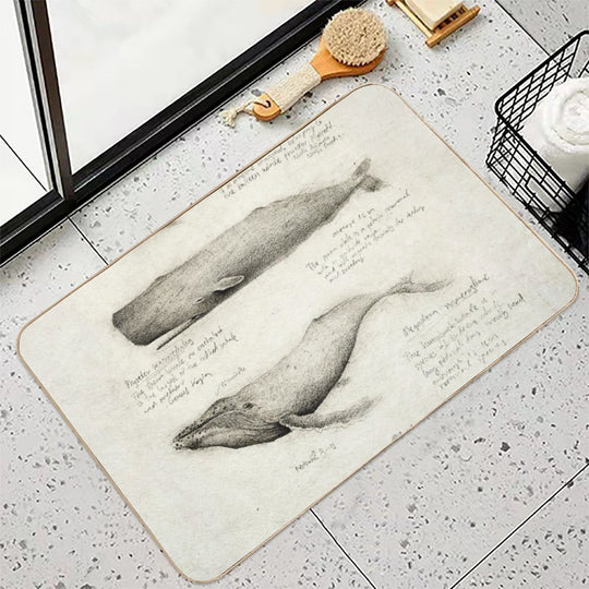 Whales  Fade-Resistant Bath Mat