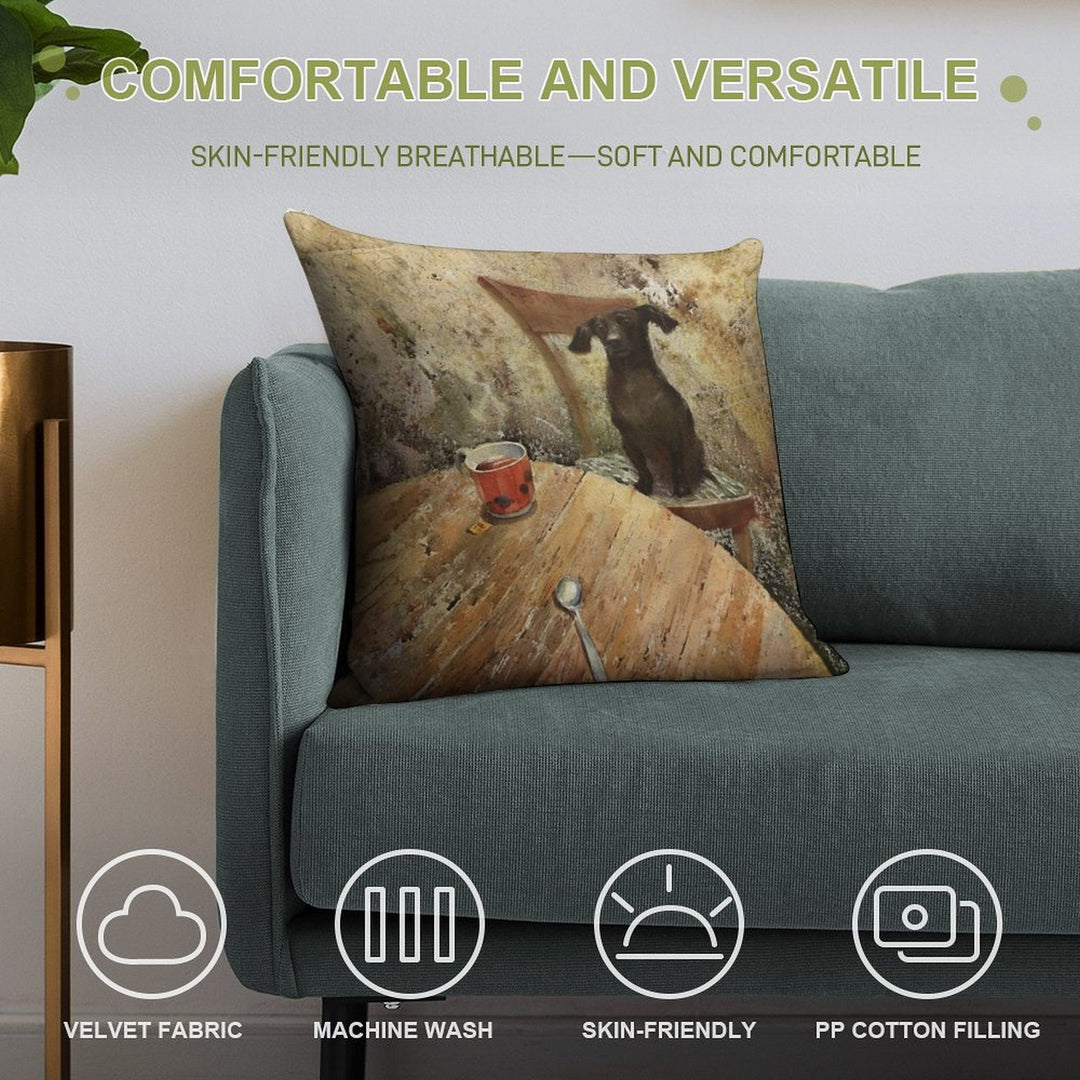 Time for Tea Soft Shrink-Resistant Throw Pillow