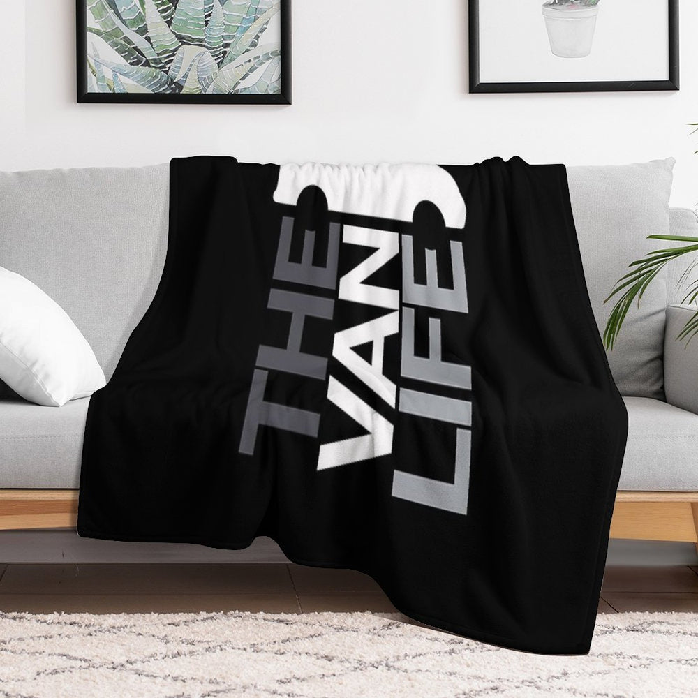 The Van Life Logo  Greyscale Comfort Throw Blanket