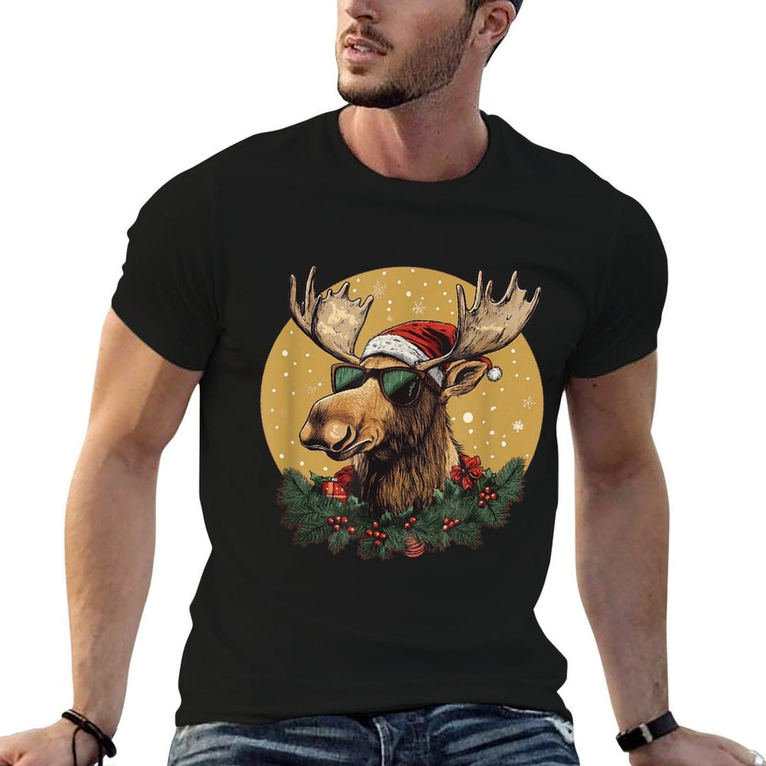 Sunglasses Christmas Moose Bringing The Holiday Vibes  Quick-drying T-Shirt
