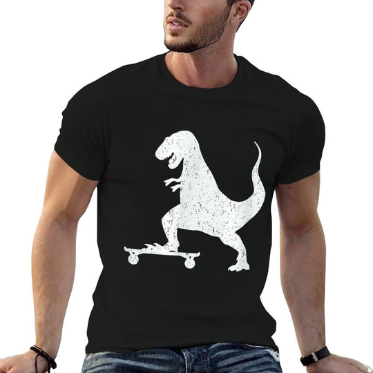 T-Rex on A Skateboard Grunge Dinosaur Skateboarding T-shirt  Moisture-wicking T-Shirt