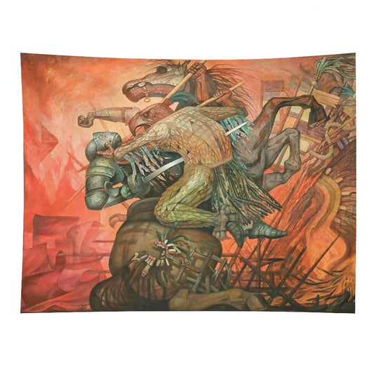 The Fusion of Two Cultures, by Jorge González Camarena Tapestry
