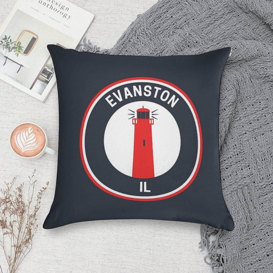 Vintage Evanston Illinois Soft High-Density Material Throw Pillow