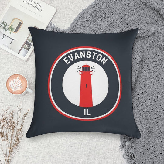 Vintage Evanston Illinois Soft High-Density Material Throw Pillow