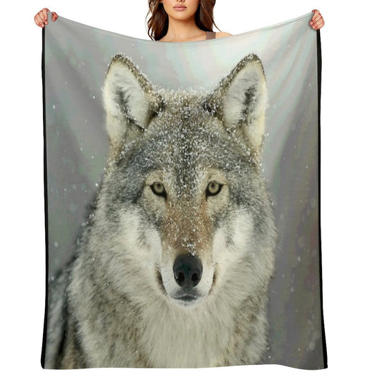 GREY WOLF Anti-pilling Throw Blanket