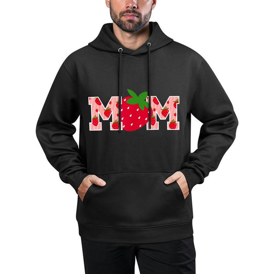 Mom Strawberry First Birthday Party Funny Strawberry Cotton-Polyester Blend Hoodie