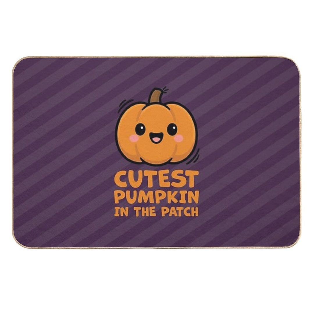 Cutest Pumpkin in The Patch – Halloween - Purple  Dirt-Trapping Bath Mat