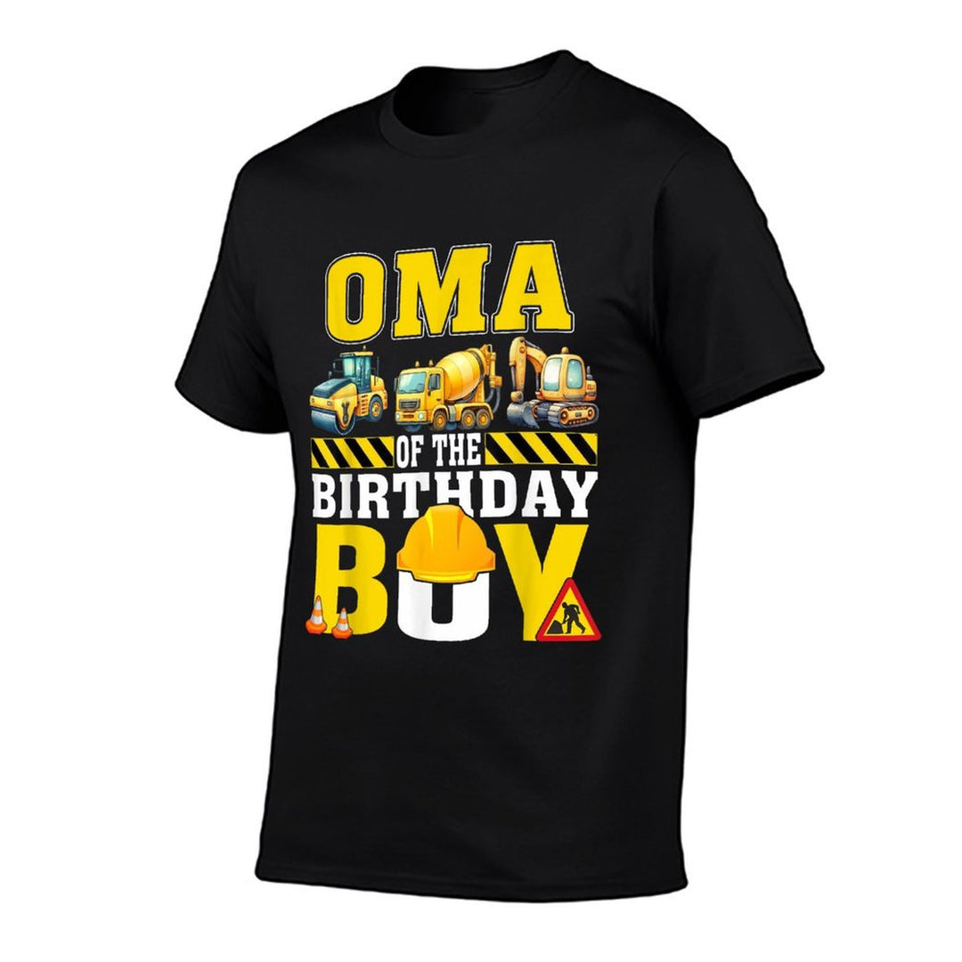 Oma Of The Birthday Boy Construction Worker Birthday  Rolled Sleeves T-Shirt