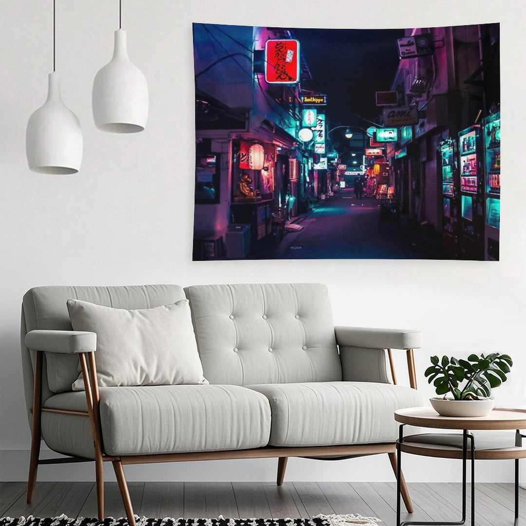 Late Night in Shinjuku's Golden Gai Tapestry