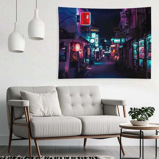 Late Night in Shinjuku's Golden Gai Tapestry