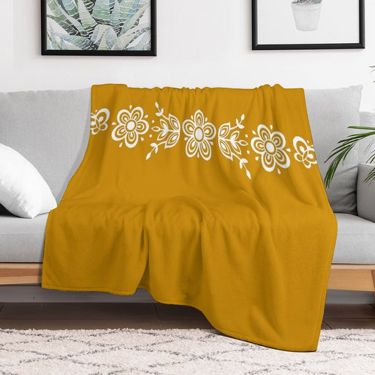 Vintage Pyrex Butterfly Gold White Design Anti-pilling Throw Blanket
