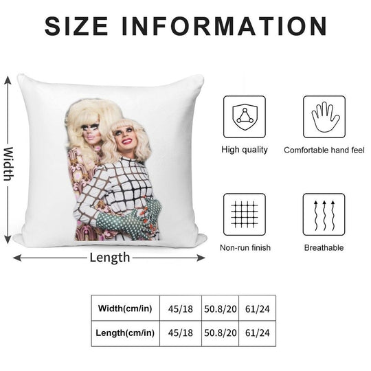 Trixie And Katya Couple Pose Soft Luxury Feel Throw Pillow