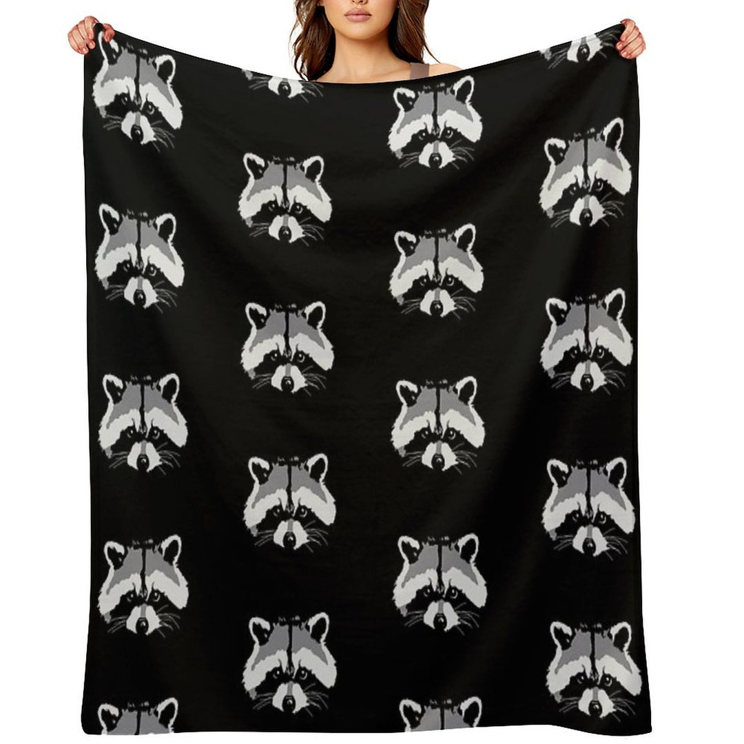 Raccoon Face Eco-conscious Throw Blanket