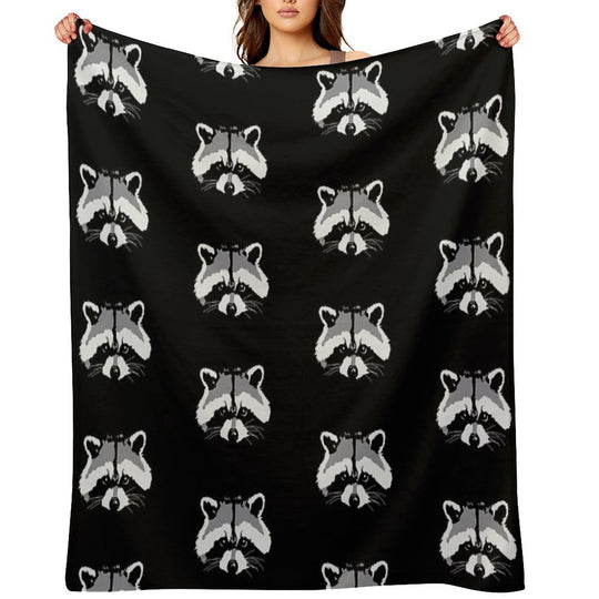 Raccoon Face Eco-conscious Throw Blanket