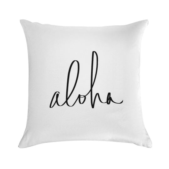 Aloha Hawaii Typography Soft Ultra-Soft Texture Throw Pillow