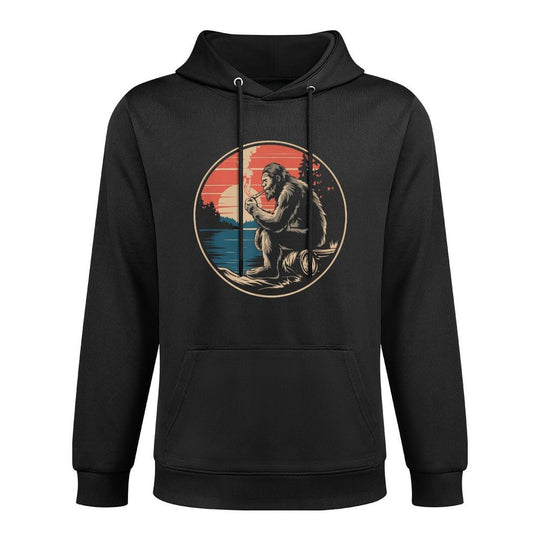 Bigfoot in Nature Smoking A J Funny Nature Weed Art Pilling-Resistant Hoodie
