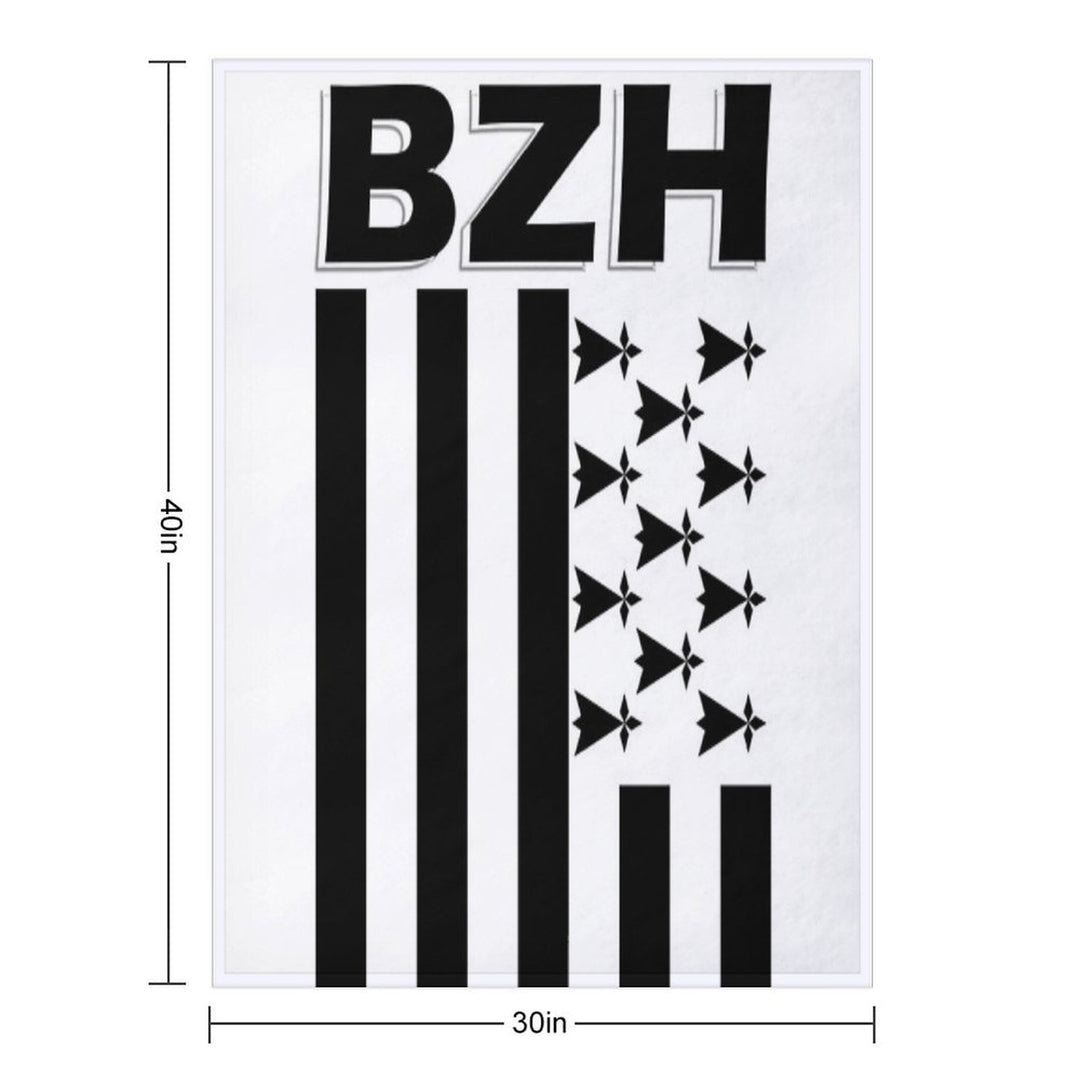 BZH - Breizh - Bretagne - Brittany France Anti-pilling Throw Blanket