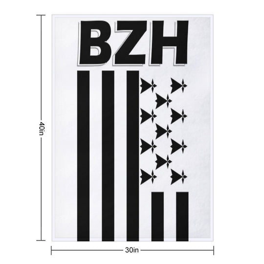 BZH - Breizh - Bretagne - Brittany France Anti-pilling Throw Blanket