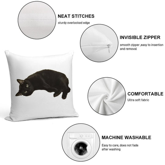Black Cat Soft Warmth Comfort Throw Pillow