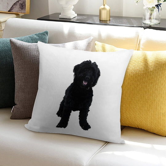 Black Goldendoodle Soft Ultra-Soft Texture Throw Pillow