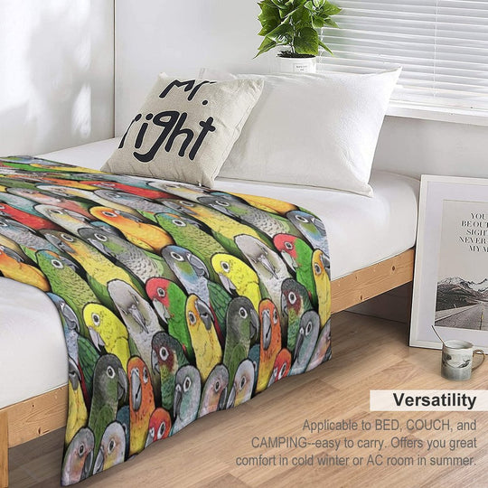 Colour of Conures Lightweight Throw Blanket
