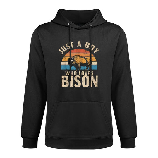 Just A Boy Who Loves Bison Layering Staple Hoodie