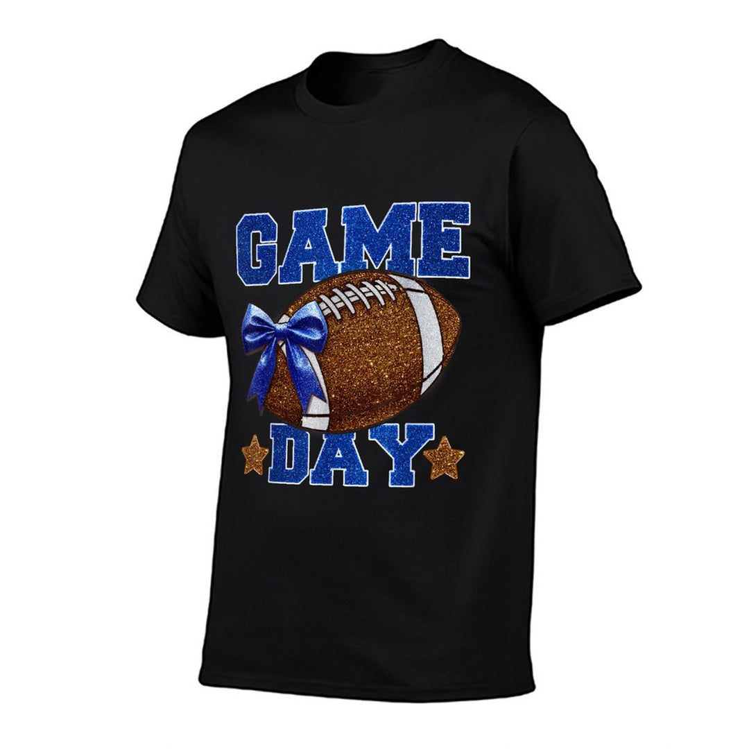Game Day Football Season Football Mama Girl Blue Gold Vibes Comfortable T-Shirt