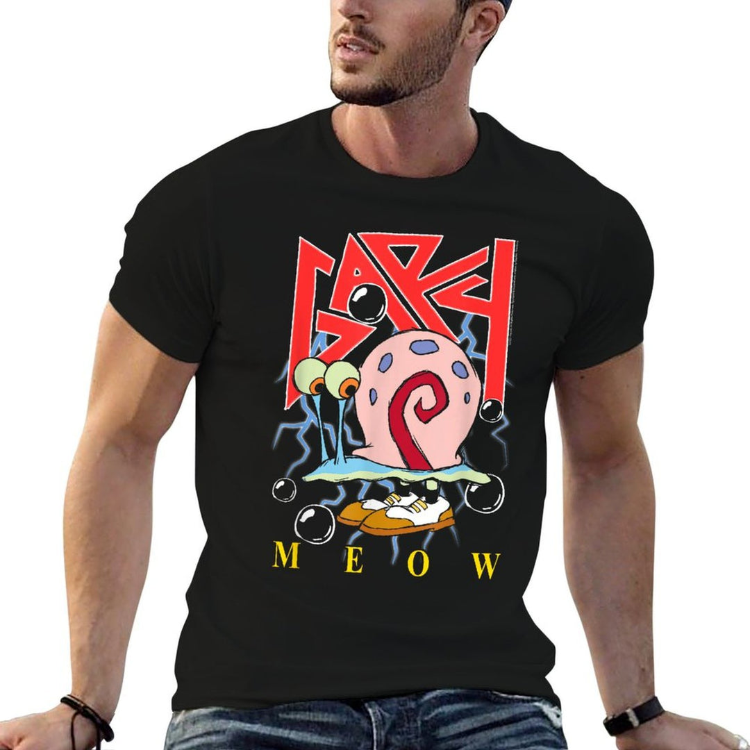 SpongeBob SquarePants Gary Snail Heavy Metal Band  Lightweight T-Shirt