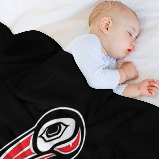 Haida Raven Plush Throw Blanket