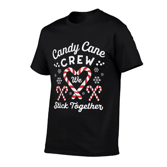 Christmas Candy Cane Heart Holiday Couples Matching Pajama  Moisture-wicking T-Shirt