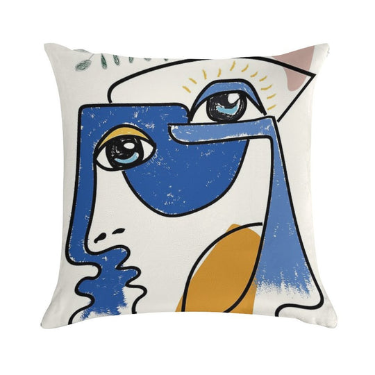 Minimal  Cute Face Soft Fade-Resistant Throw Pillow
