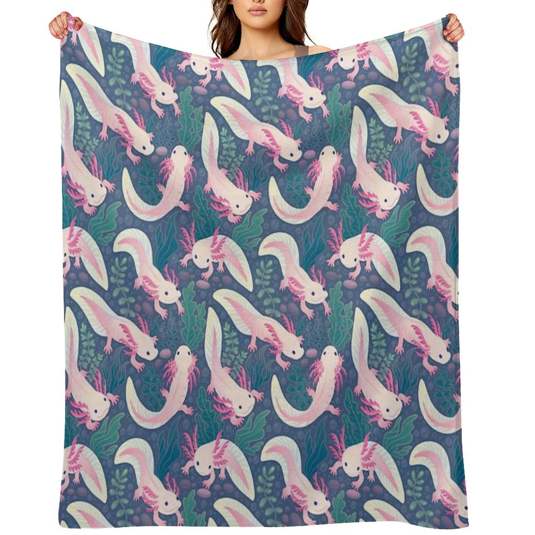 Axolotls Plush Throw Blanket