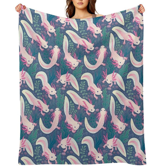 Axolotls Plush Throw Blanket