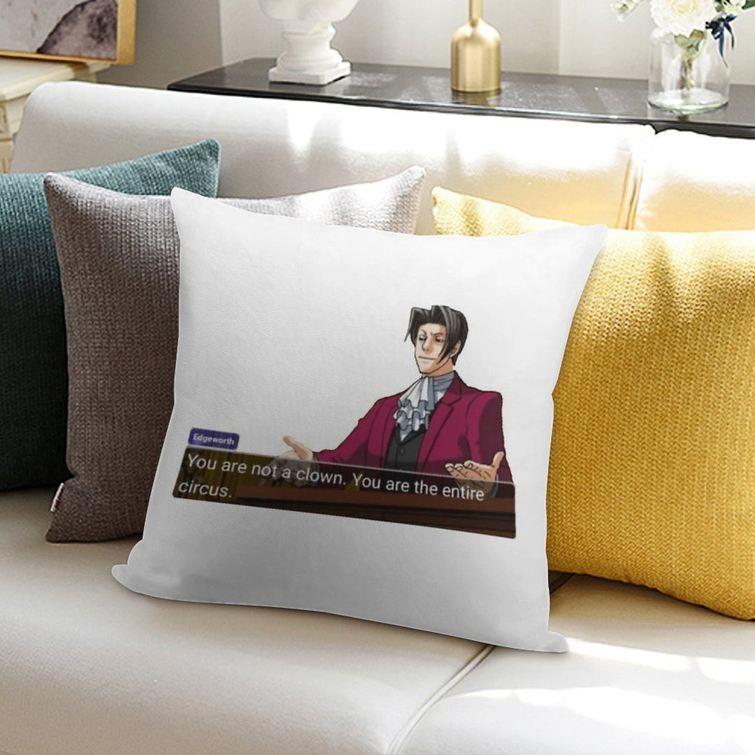 Miles Edgeworth Soft Short Plush Fabric Throw Pillow