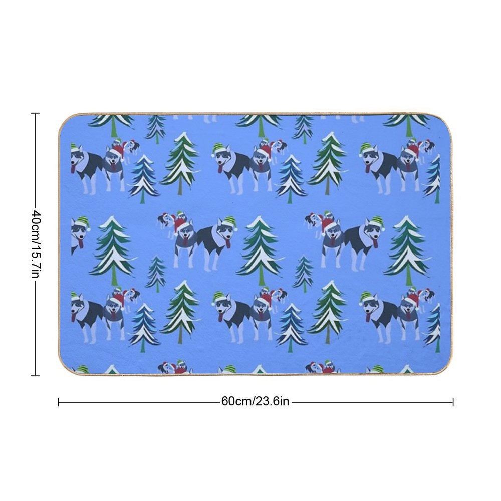 Dog Sledding in Lapland  Long-Lasting Bath Mat